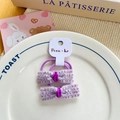 Set of two purple sequin mesh bow hair ties with soft velvet centers on display - Hair Tie / Purple Hair Tie