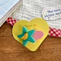 Cute candy-colored star hair clip with banana motif on pink alligator clip for girls - Banana