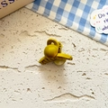 Matte senfgelbe Haarklammer für Mädchen, kleines rundes Haar-Accessoire aus Kunstharz - Olivgrün