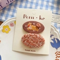 Handmade girls' hair clips set with rabbit embroidery and pink tweed fabric detail - Brick Red Rabbit