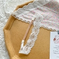 Delicate white lace headband for baby girls with pink floral pattern and elastic band - Hollow Flower Style