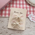 Set di fermagli per capelli con fiocco e perle crema in tulle albicocca e perle - Stile Pizzo Fiocco Perla