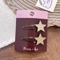 Set di 2 fermagli per capelli a forma di stella con paillettes dorate - Stella / Stella Glitterata Oro