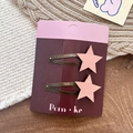 Set di fermagli per capelli a stella glitter rosa su cartoncino con base in bronzo - Stella / Stella Glitterata Rosa