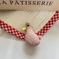 Coperta a nido d'ape per bambini con peluche a forma di anatra a pois viola - Anatroccolo a Pois (NK818)