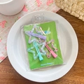 Three-piece set of cute acrylic star hair clips with colorful polka dots for girls - Green Card Star Hairclip
