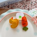 Elastici per capelli fatti a mano per bambini con ciondoli in feltro a forma di anatra e carota - Stile Anatra Gialla Carota