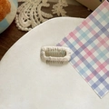 Cute candy-colored cream fabric hair clip for dogs with pleated texture and bb grip - Apricot (Large)