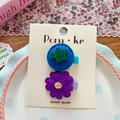 Set di mollette in feltro fatte a mano con stella blu e motivi floreali per bambini - Fiore Blu E Trifoglio