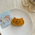 Handgefertigte gehäkelte gelbe Katzen-Haarspange mit süßen Strickohren für Mädchen - Orange Katze Stil