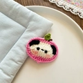Fermaglio per capelli a forma di pesca fatto a mano con simpatico cane per bambine - Stile Cane Pesca(NK1171) / Rosa