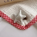 Fermaglio per capelli a stella argento glitterato in tessuto con clip a becco in metallo - Pentagramma Argentato (NK818)
