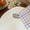 Cute light purple rectangular candy color hair clip for dogs with woven texture - Light Purple (Large)