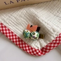 Fermaglio per capelli in tessuto fatto a mano con palline decorative e foglie in feltro - 【12】frutti Verdi