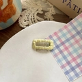 Light yellow woven fabric hair clip in candy color for dogs and women accessories - Beige (Large)