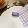 Purple fabric candy-colored BB hair clip for dogs and pets with cute pastel design - Deep Purple (Large)