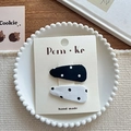 Ensemble de barrettes à cheveux faites main avec motifs à pois noirs et blancs - Triangle Polka Dot Hair Clip