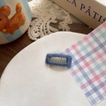 Light blue fabric-wrapped candy color BB hair clip for dogs and girls hair accessory - Navy Blue (Large)