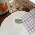 Chic mint green candy-colored hair clip with woven thread detail and internal comb teeth - Olive Green (Large)