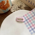 Pink fabric-wrapped metal BB hair clip with candy color finish for women and pets - Peach (Large)