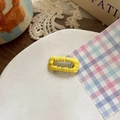 Rectangular hair comb accessory wrapped in bright yellow satin ribbon for hair styling - Bright Yellow (Large)