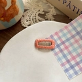 Cute candy-colored orange-pink hair clip for dogs with fine silk wrapped edges - Coral (Large)