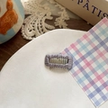 Handmade light purple woven hair clip with rectangular design and comb teeth for styling - Gray (Large)