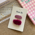 Set de pinzas para el cabello de felpa y mate en colores morado intenso y fucsia - Estilo De Flocado Y Peluche / Rosa Rojo