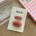 Set de pinzas para el cabello rosas de lana de cordero y mate para mujer y niña - Estilo De Flocado Y Peluche / Rosa Pomelo