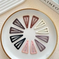Set of 12 matte hollow triangle hair clips in assorted Morandi colors for women - Triangle Hair Clip