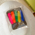 Cinq barrettes ovales aux couleurs acidulées pour enfants en rose orange vert jaune bleu - Pince Longue Barrette / 5 Pièces