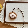 Süße bestickte Löwen-Halskette für Kinder in Beige und Braun mit weichen Quasten - Kleiner Löwe
