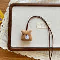 Handgemachte braune Plüschbär-Halskette mit feiner Stickerei für Kinder - Braunbär