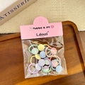 Set di elastici per capelli a quadretti gingham pastello per bambine colorati - Perla Rotonda Gingham