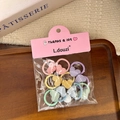 Set di elastici per capelli da bambina con motivi a cuore a quadretti colorati - Cuore Piccolo Gingham