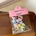 Set di elastici per capelli in tessuto a righe a forma di cuore per bambina - Cuore a Strisce