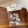 Lot de chouchous élastiques cœurs en tons beige et violet pour filles et bambins - Cerise Coeur