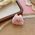 Spilla gatto in tessuto rosa fatta a mano con ricamo per borse e abbigliamento moda - Gatto Rosa (NK1218)