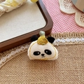 Cute panda embroidered fabric brooch pin with yellow pointed hat for clothes and bags - Yellow Panda (NK1218)