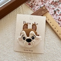 Pince à cheveux mignonne écureuil en peluche marron en velours côtelé pour enfant - Petit Écureuil
