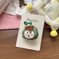 Detail of handmade watermelon embroidery clip with cute cartoon character hair accessory - Green Watermelon Hair Clip