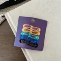Detail van set van 10 glitter haarspeldjes in waterdruppelvorm in diverse kleuren - Glinsterende Gele Serie Stijl