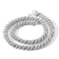 Herren 8mm silberne Cuban Link Kette mit Zirkonia-Besatz und robustem Kastenverschluss - Silber 18inch