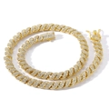 Goldene 8mm Hip Hop Kordelkette mit Zirkonia-Besatz und sicherem quadratischem Verschluss - Gold 18inch