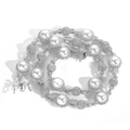 Collana di perle hip hop con sfere di diamanti ghiacciati e chiusura in metallo argento - 16 pollici (Collana 40 cm) / Argento