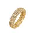 Hip-Hop-Ring mit Goldbeschichtung und mikropavé-besetzten Zirkoniasteinen - Größe 7 / Mikro-Pavé-Eternity-Stil (Stil 3) / Gold