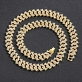 Vergoldete Panzerkette für Herren mit Diamanten besetzt und geometrischem Stachel-Design - Gold