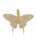 Detailaufnahme des goldenen Schmetterlingsanhängers mit glitzernden Zirkoniasteinen - Goldener Anhänger Ohne Kette