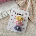Set van drie schattige haarspelden van bubbelstof in geel, roze en paars voor meisjes - Yellow Pink Purple