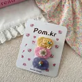 Drei süße Haarspangen aus Blasenstoff in Gelb, Rosa und Lila für kleine Mädchen im Set - Yellow Pink Purple